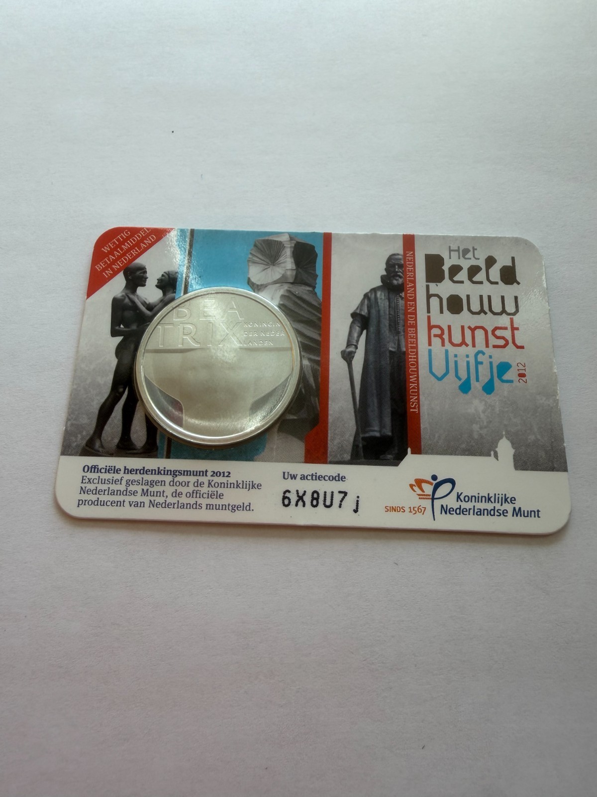 2012 Netherland 5 Euro Sculpture Art UNC Coin New with Blister