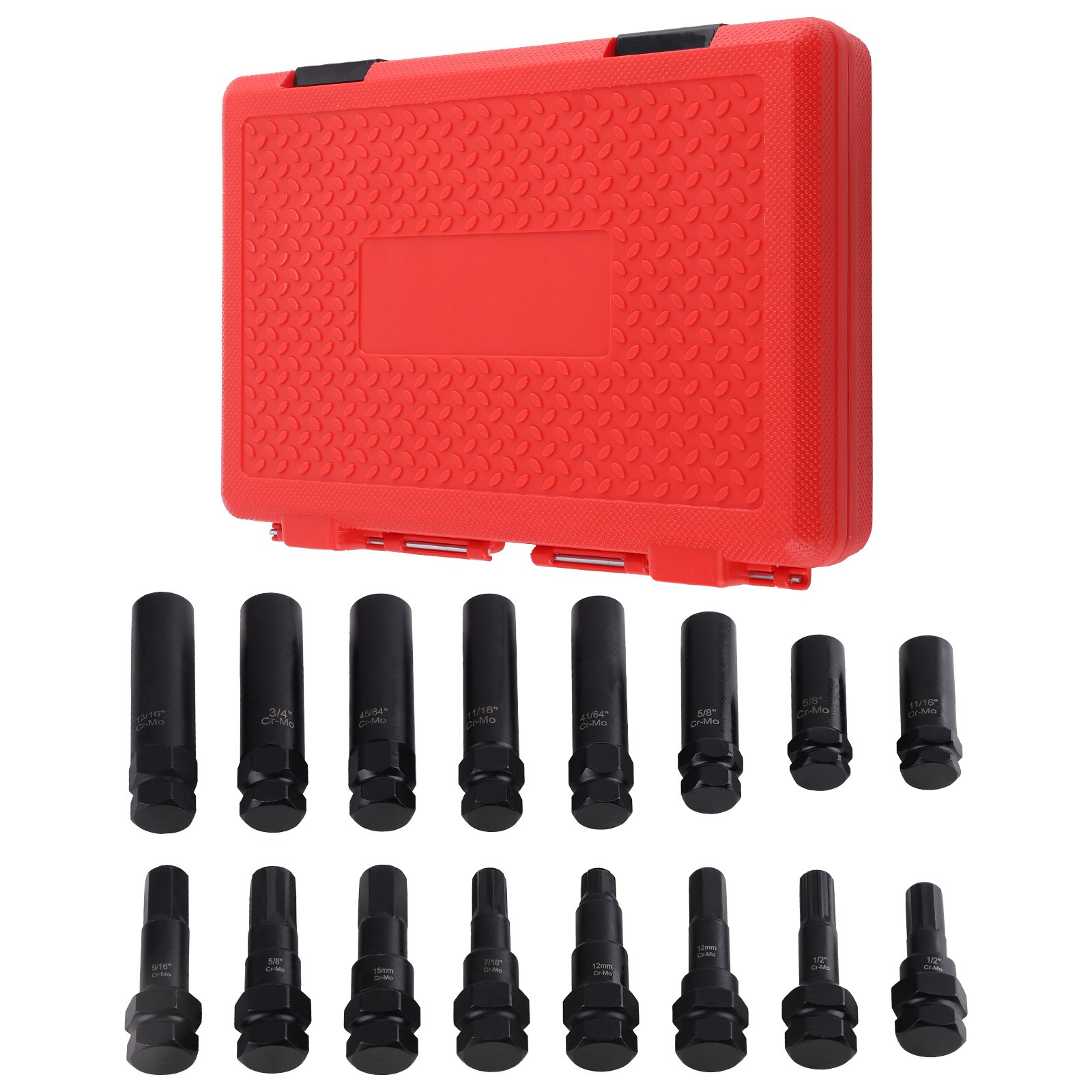 16PC Master Wheel Locking Lug Key Set, Wheel Lock Removal SKT Tool Kit