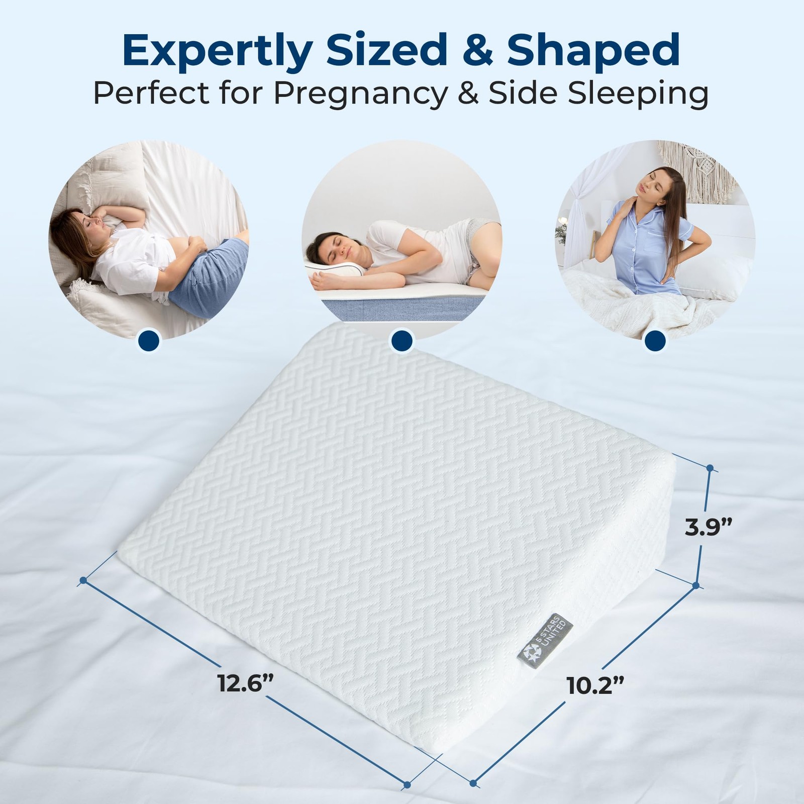 Small Knee Pillow Side Sleepers Firm Foam Wedge Support Travel Maternity