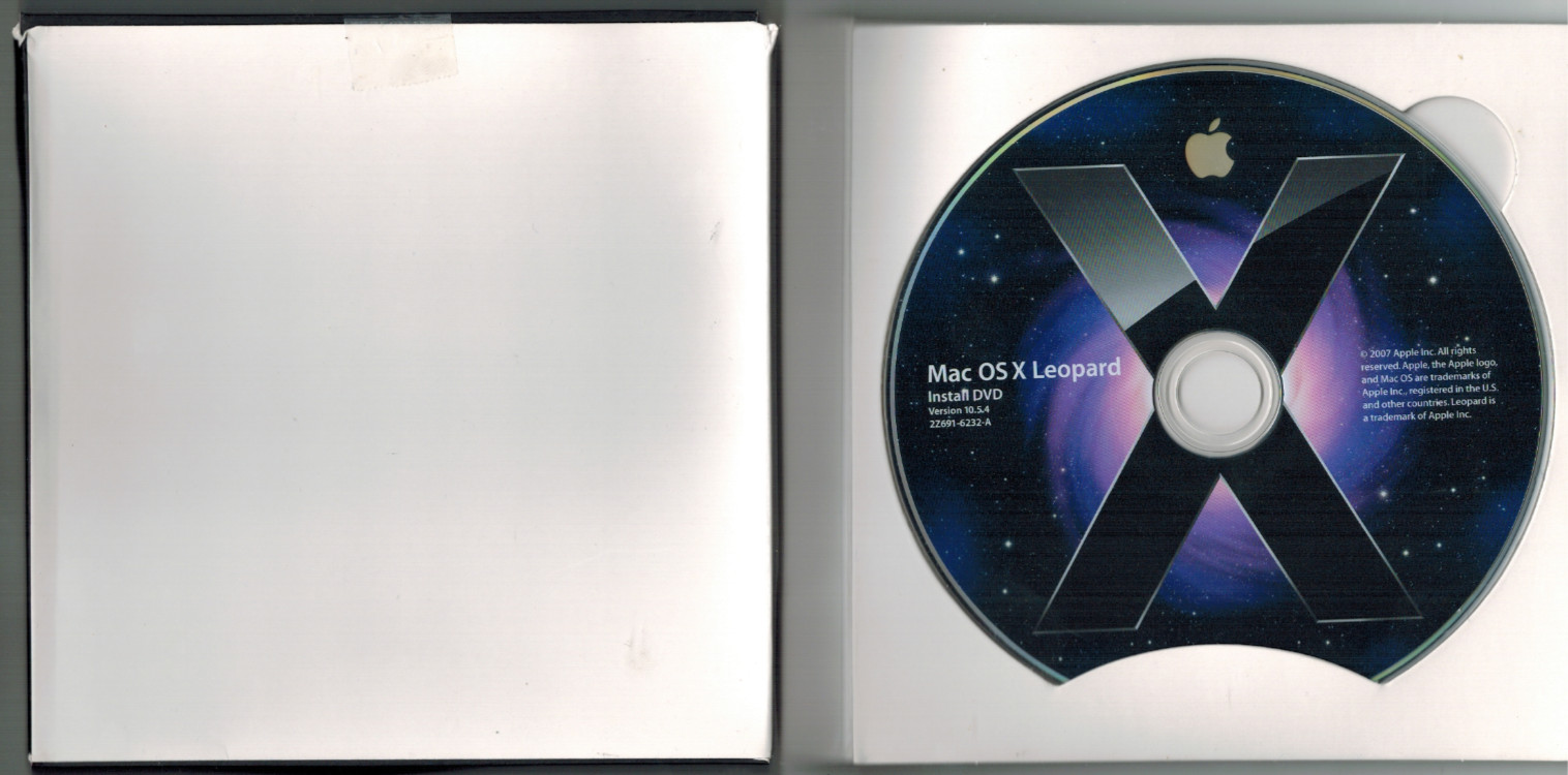 Apple Mac OS X Leopard 10.5.4 Install Disc Software Recovery DVD-ROM (2007)