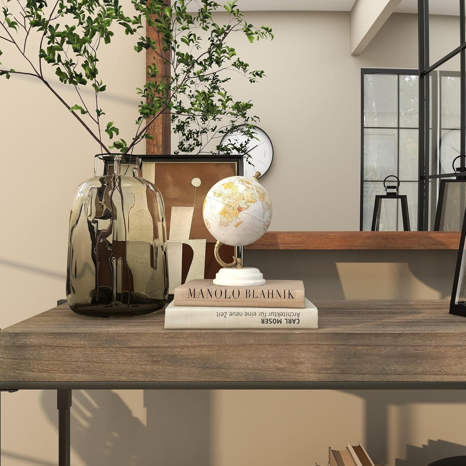 Deco 79 Marble Globe White with Marble Base 5"x5"x8" Tabletop Decor