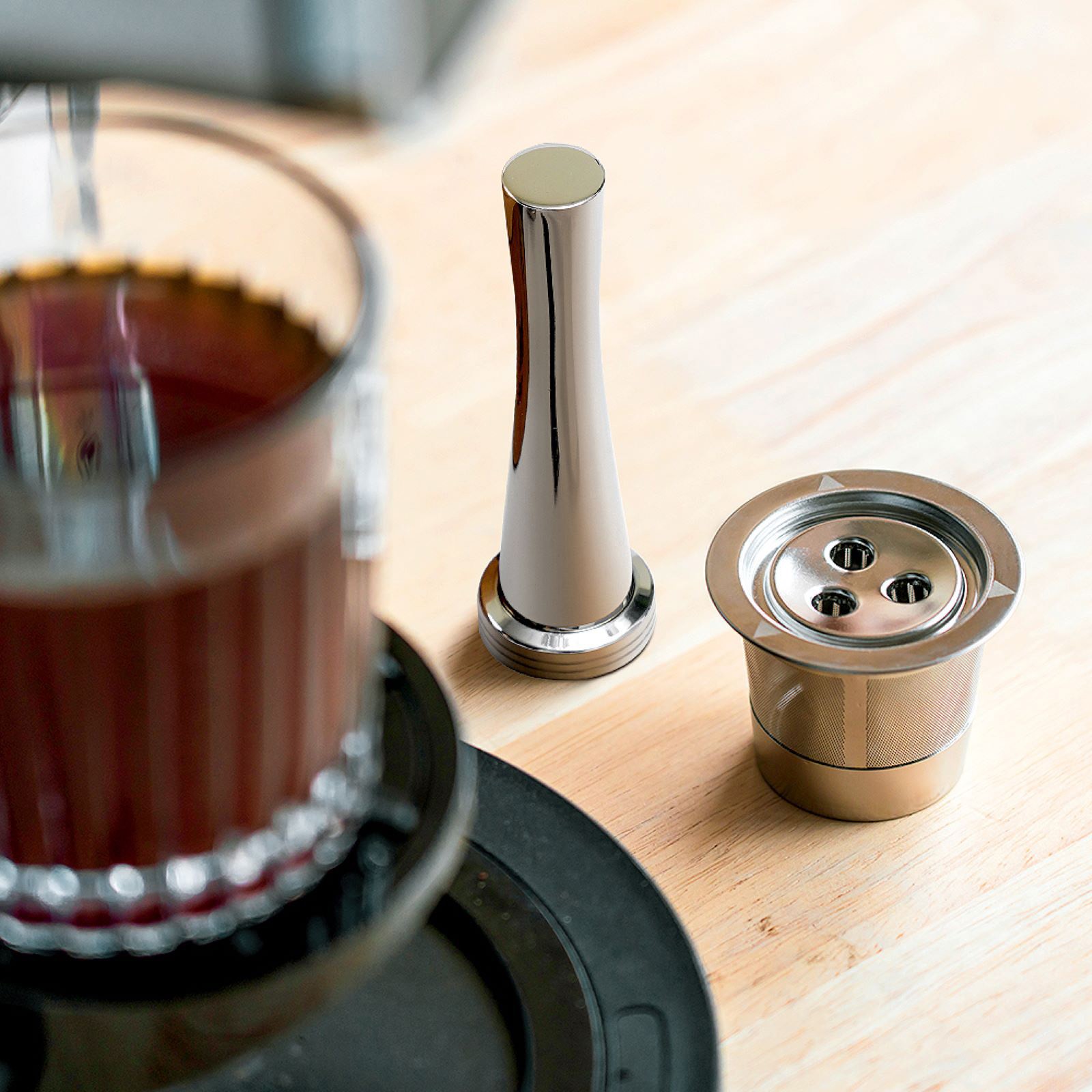 Silver Stainless Steel Capsule Filter Shell Accessory For Ninja Coffee Machine