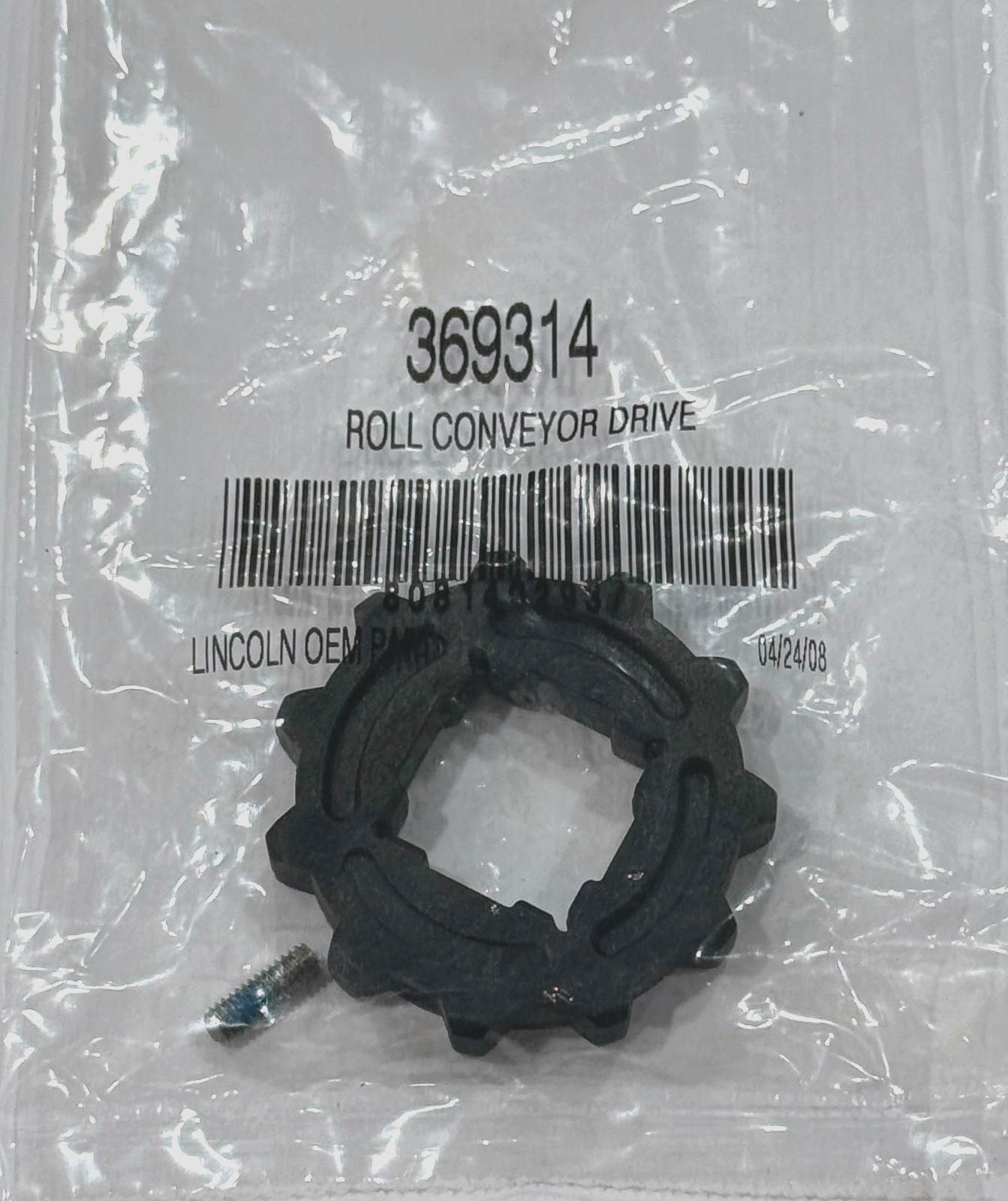 LINCOLN 369314 CONVEYOR DRIVE ROLL NOTCHED GENUINE OEM