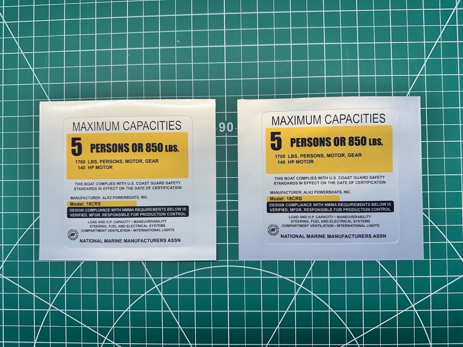 Custom Boat Capacity Sticker – Special Order
