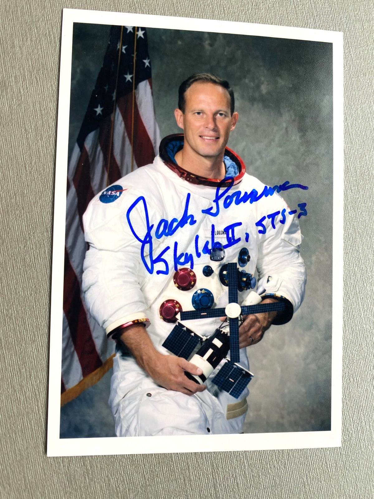 Jack Lousma US astronaut signed photo 10x15 autograph + addition