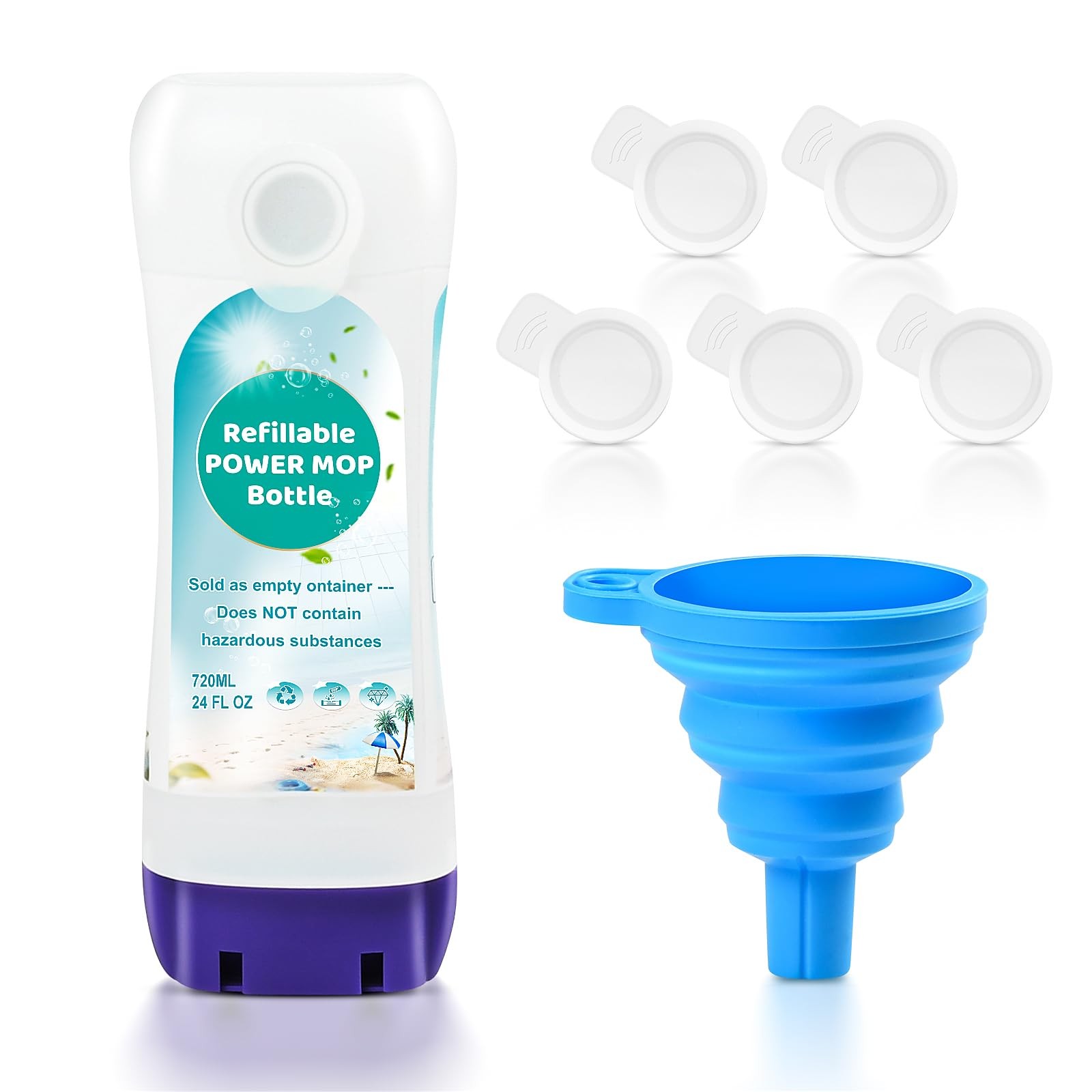 ​Refillable Bottle for Swiffer® Power Mop™, 720ML / 24 FL.OZ Reusable White