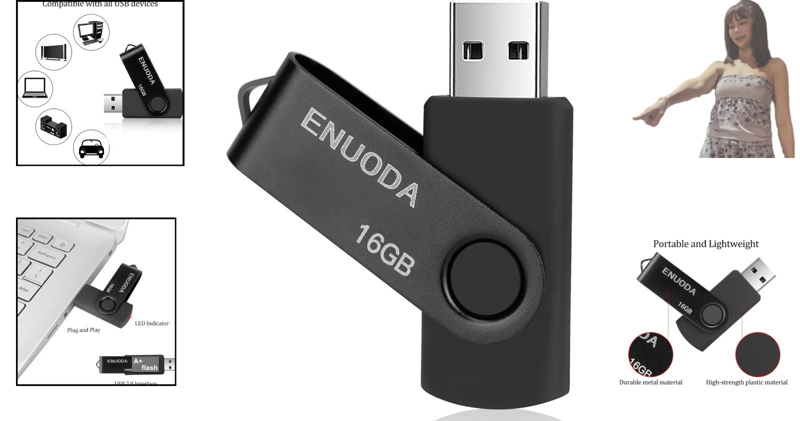 16GB USB Flash Drive – Lightweight, Durable & Dust Proof for Easy Data Transfer