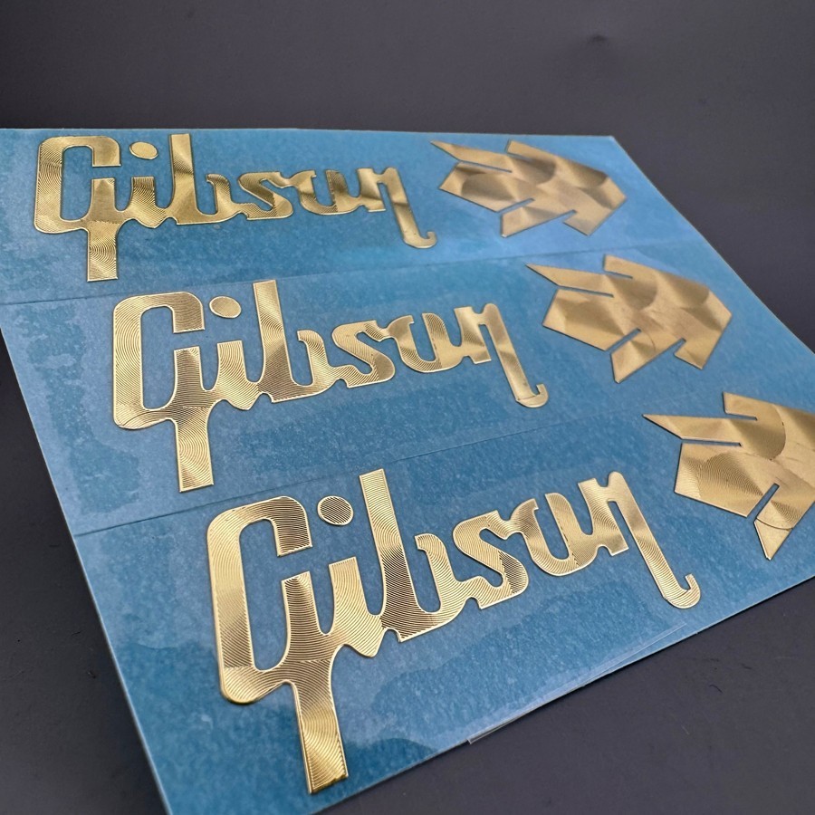3 Pieces Guitar Metal Decals Sticker Gold Dry Rub-on Decal For Gibson Crown