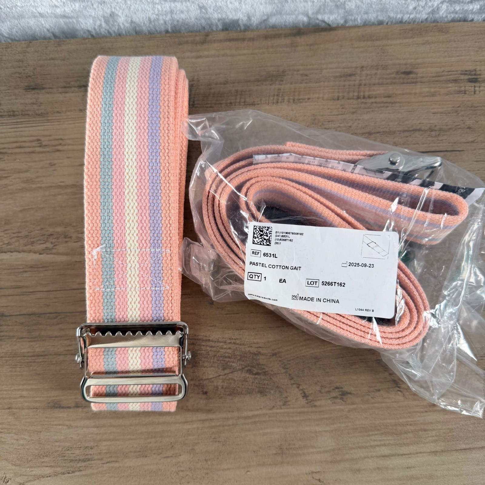 Lot of 2 Posey Walking & Gait Belts Pastel Pink Physical Therapy Home Care 6531L
