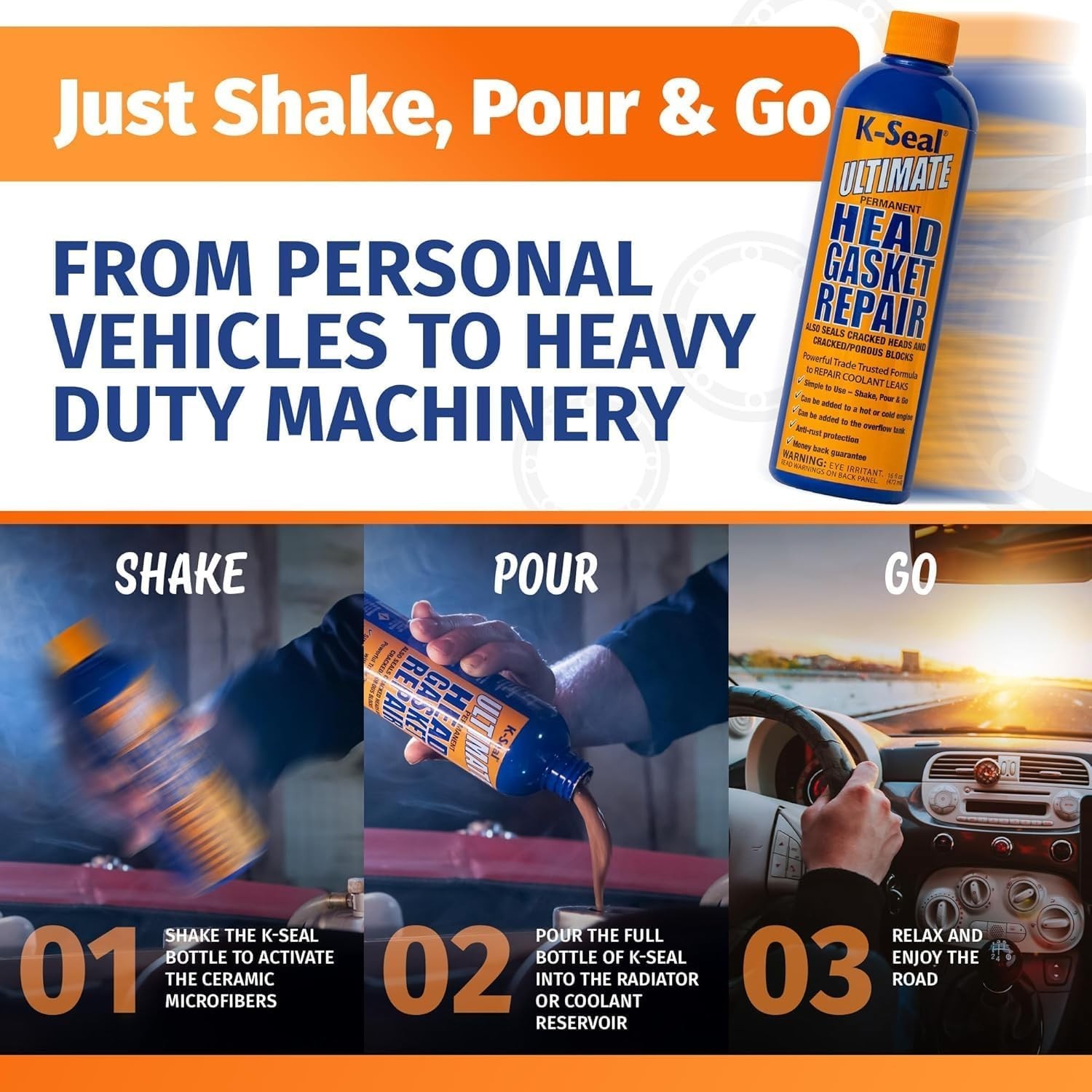 Reliable 16oz Head Gasket Sealer – Stop Coolant Leaks with Ease and Confidence