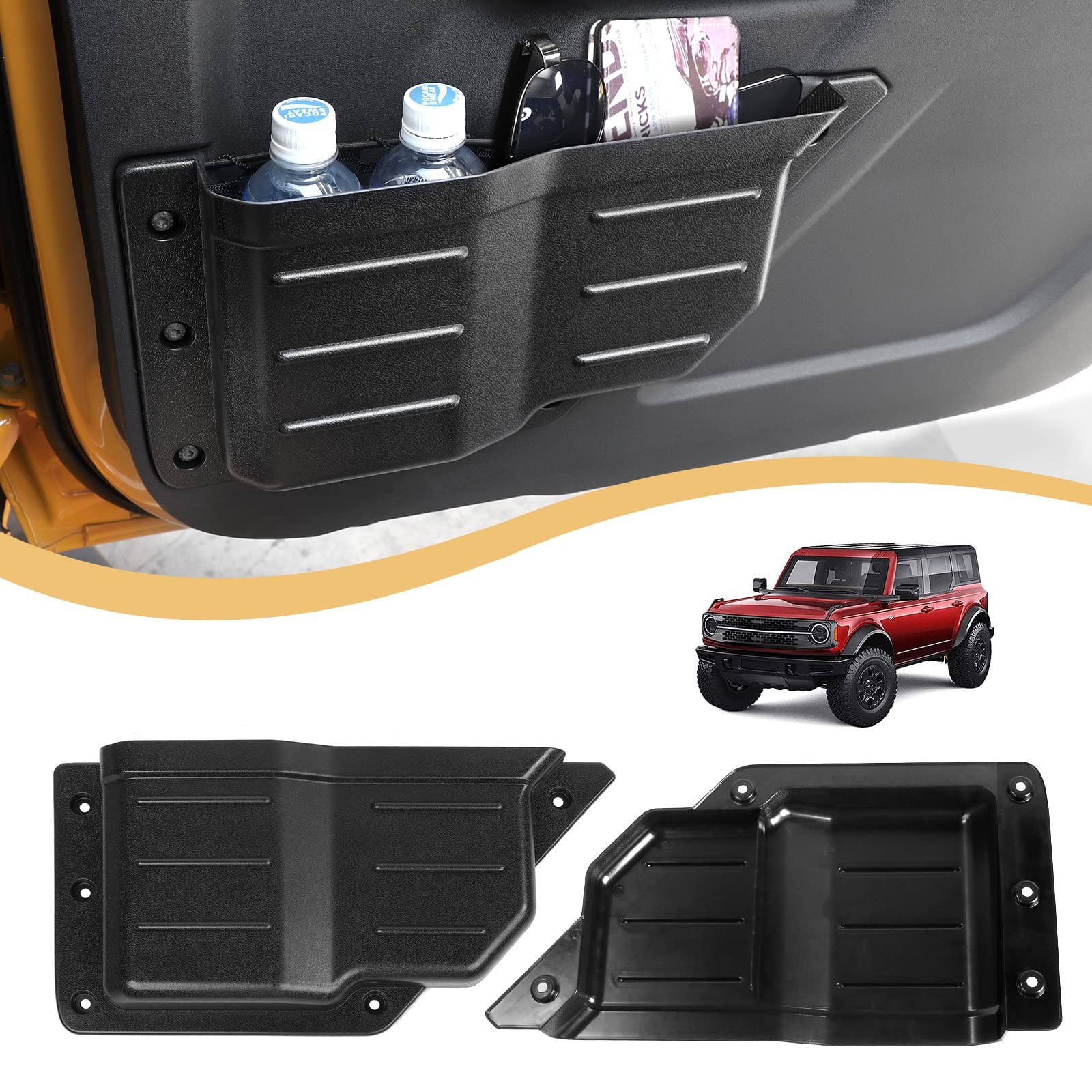 for Bronco Front Door Storage Pockets Tray Box Organizer for Ford Bronco 2021...