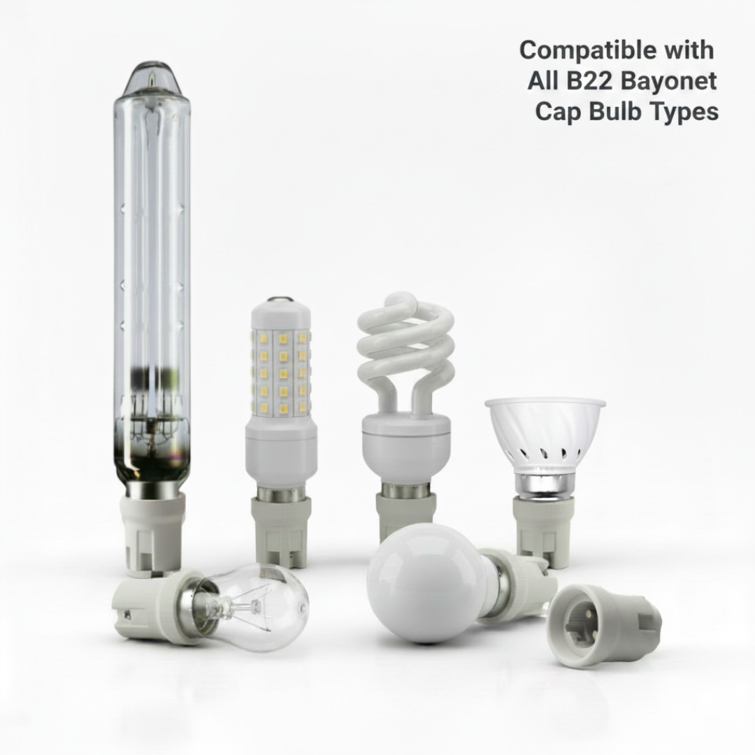 [2 Pack] All Ceramic BY22D Bayonet Socket with stand base for Light Bulb/LED