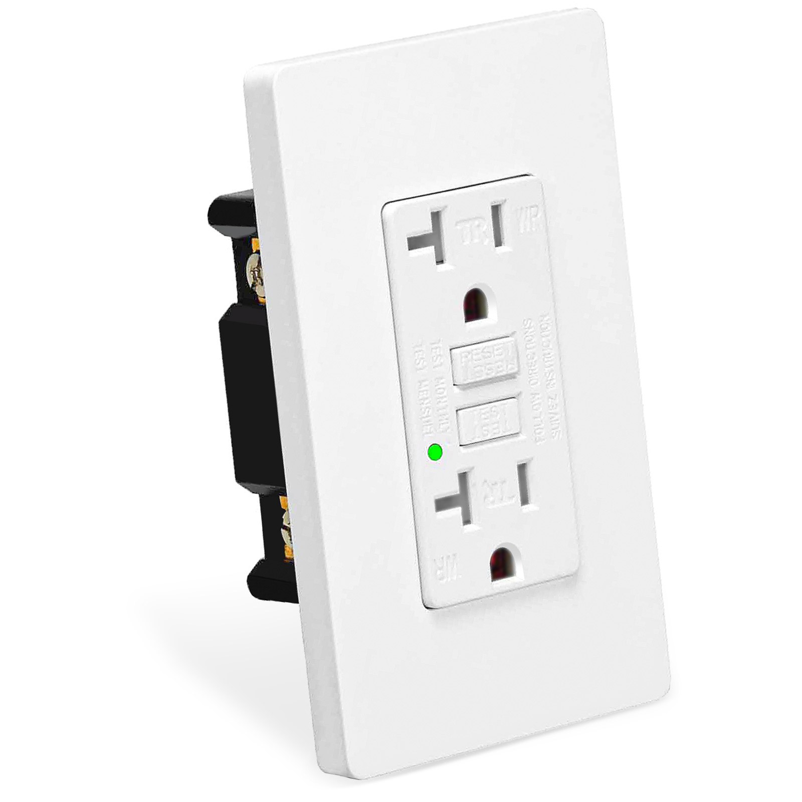 2x GREENCYCLE GFCI 20A White Outlet Tamper Resistant (TR)&Weather Resistant (WR)