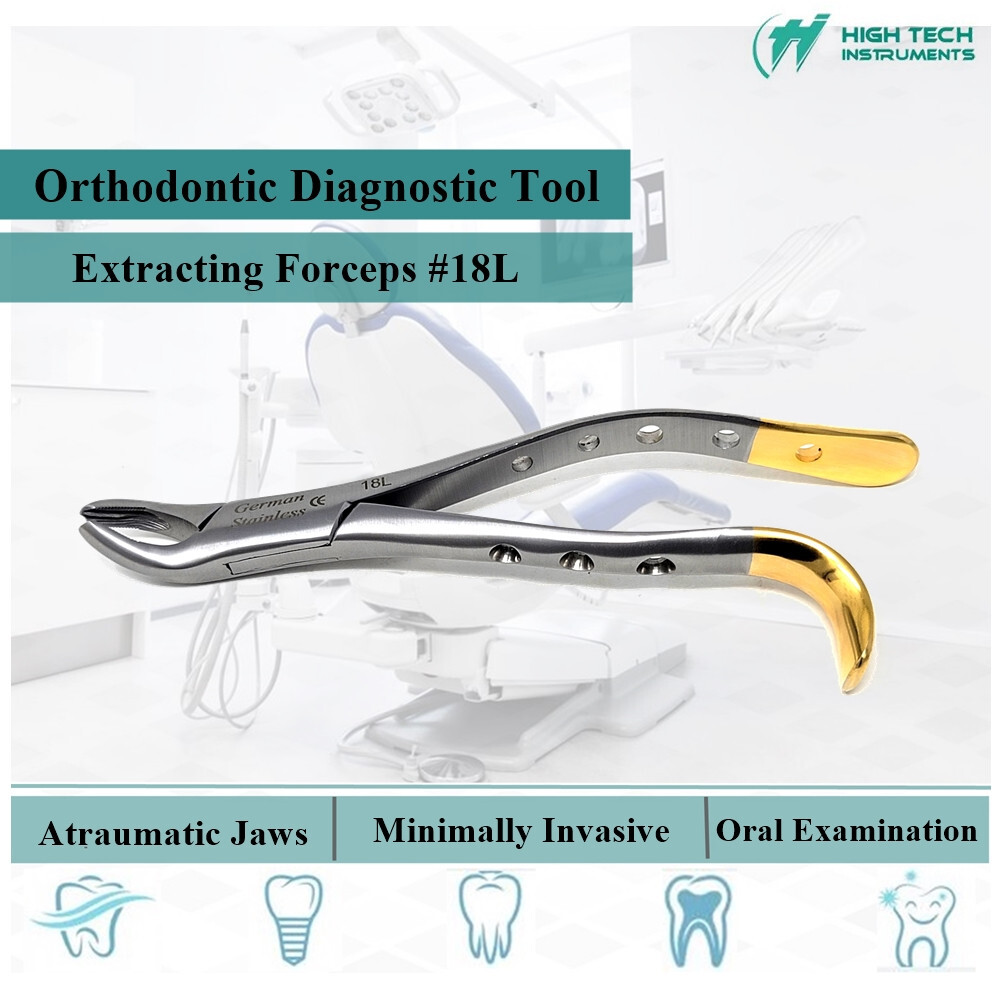 Dental Extracting Forceps #18L Upper Molar Surgical Instruments Serrated Jaws