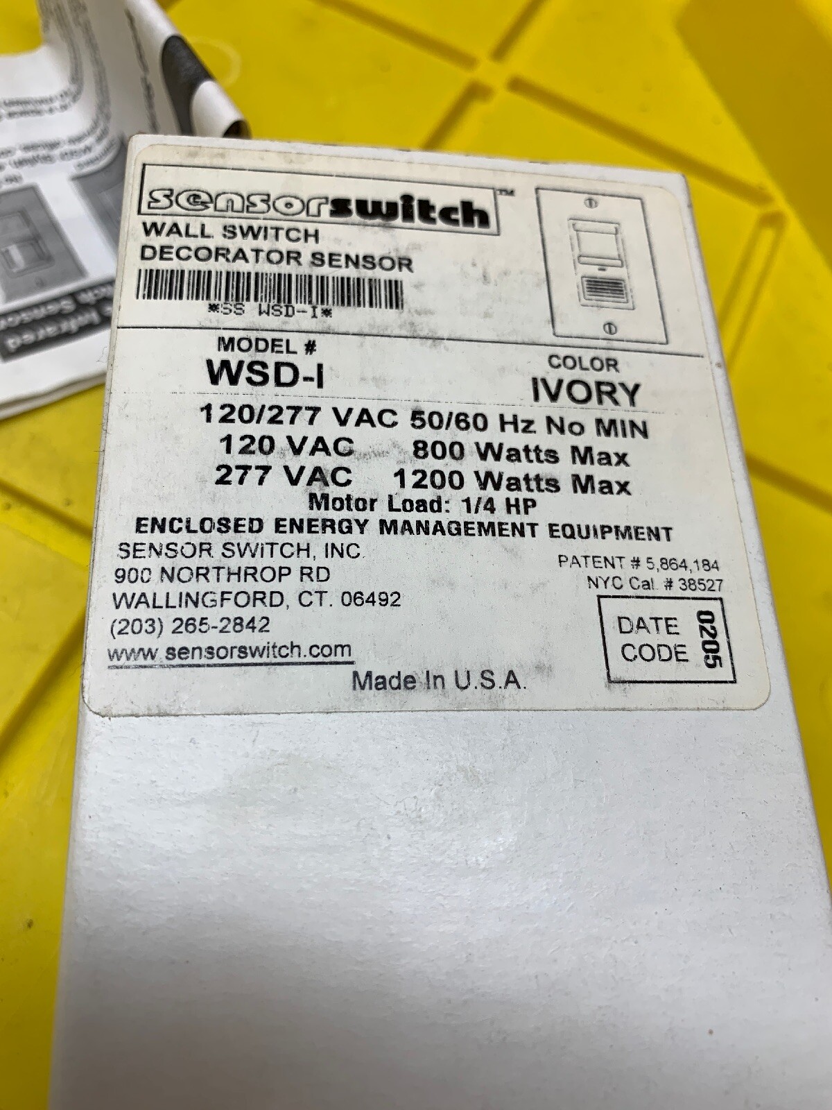 Sensor Switch WSD-I Motion Detector / Occupancy Sensor, Ivory, New