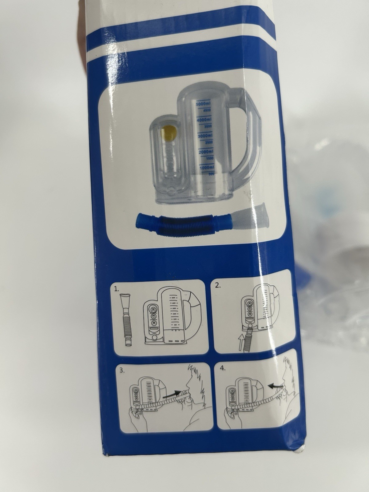 Breathing Exercise Incentive Spirometer 5000ml Lung Capacity Trainer Device