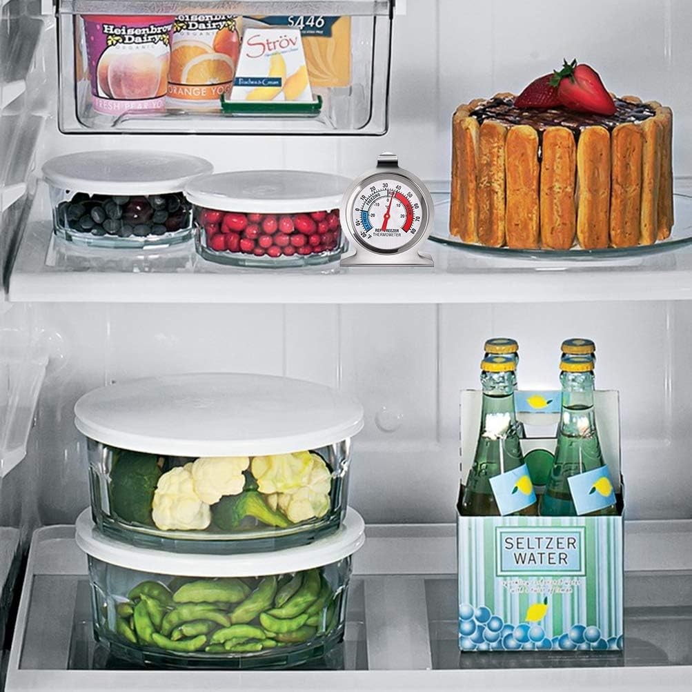 4 Pack Refrigerator Freezer Thermometer Large Dial Analog Thermometer