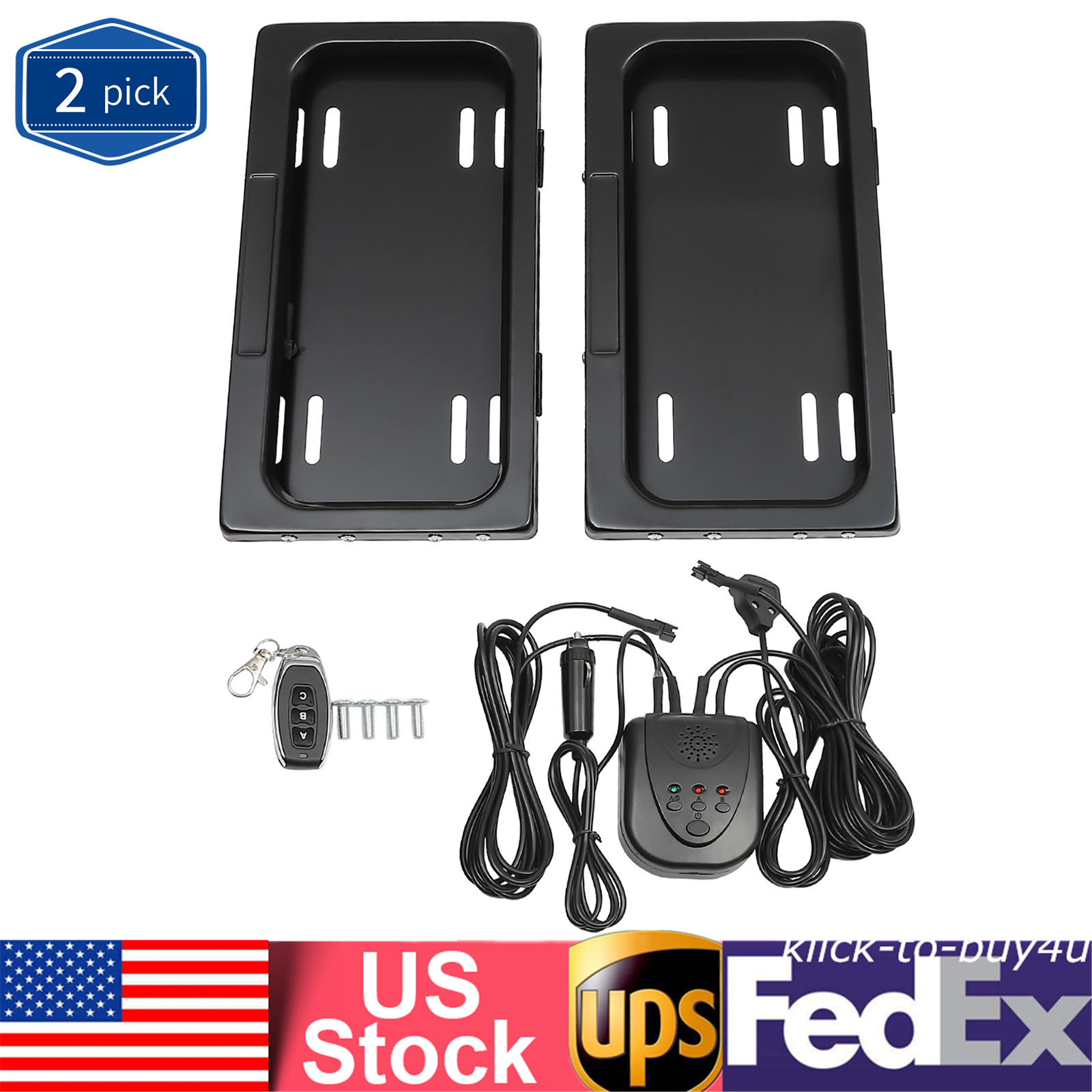2PCS Rear License Plate Frames Universal License Plate Tag Holder USA