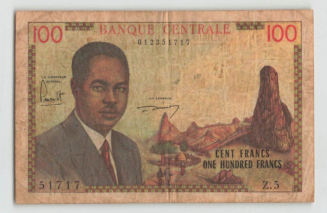 CAMEROUN 100 Francs 1962, P-10, Z.5 51717. Scarce, Cameroon, Circulated.  A1