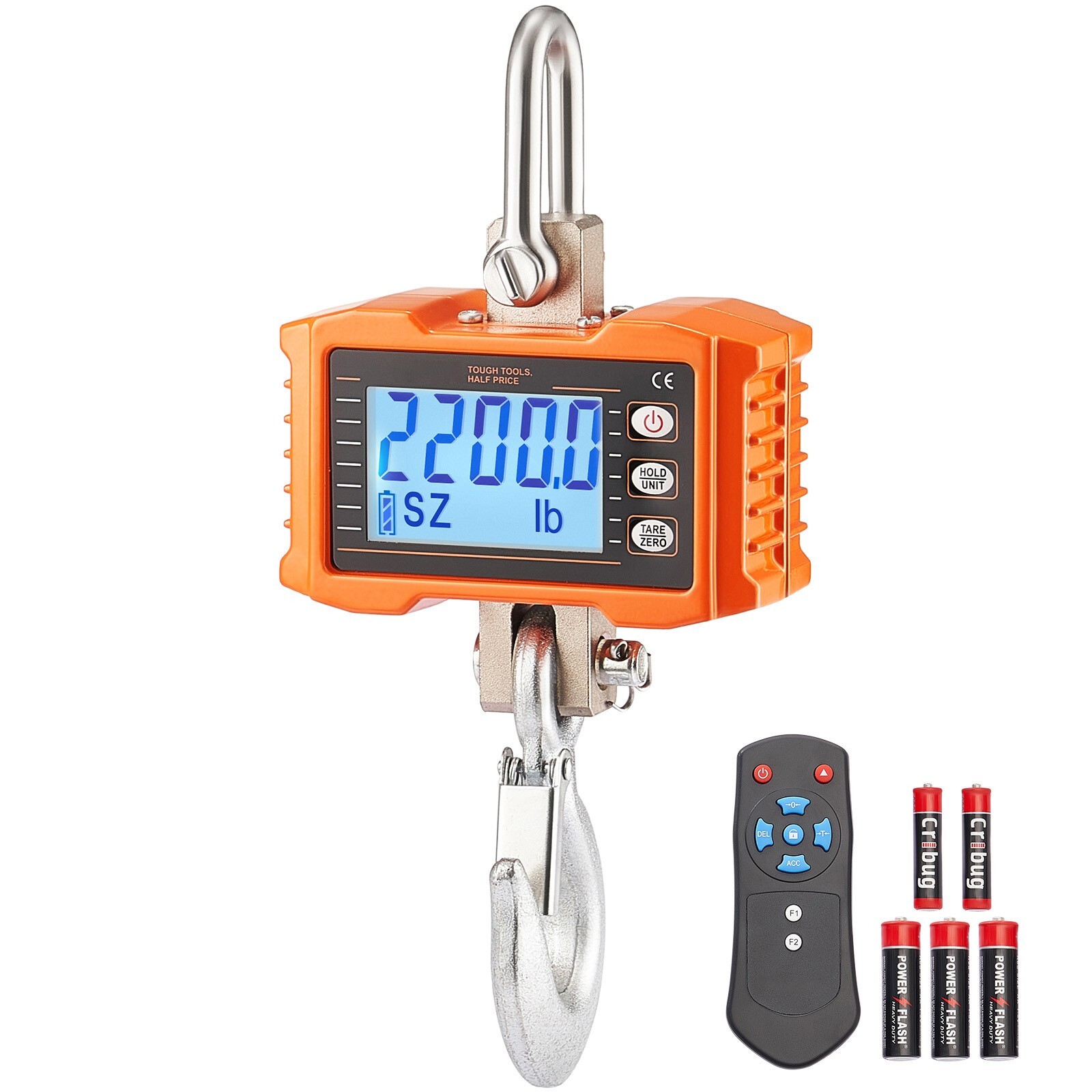 Hanging Scale 2200 lbs/1000 kg Digital Crane Scale Heavy Duty w/LCD Display