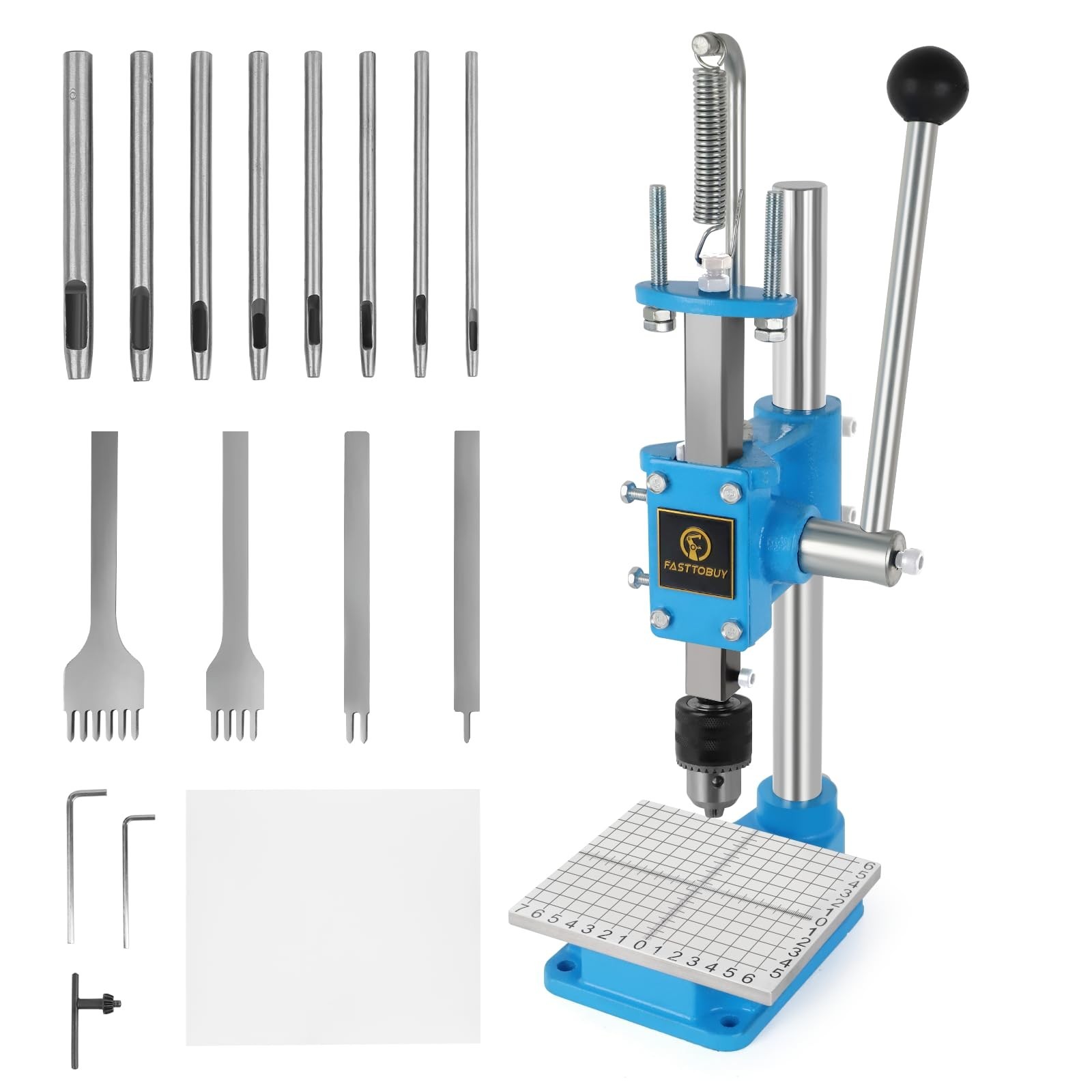 FASTTOBUY Leather Hole Puncher Hand Punching Machine Manual Press Puncher Pun...