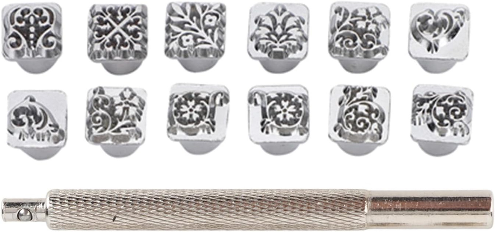Leather Stamp Tool Set, 12Pcs Leather Stamping Punch, Embossing Pattern for