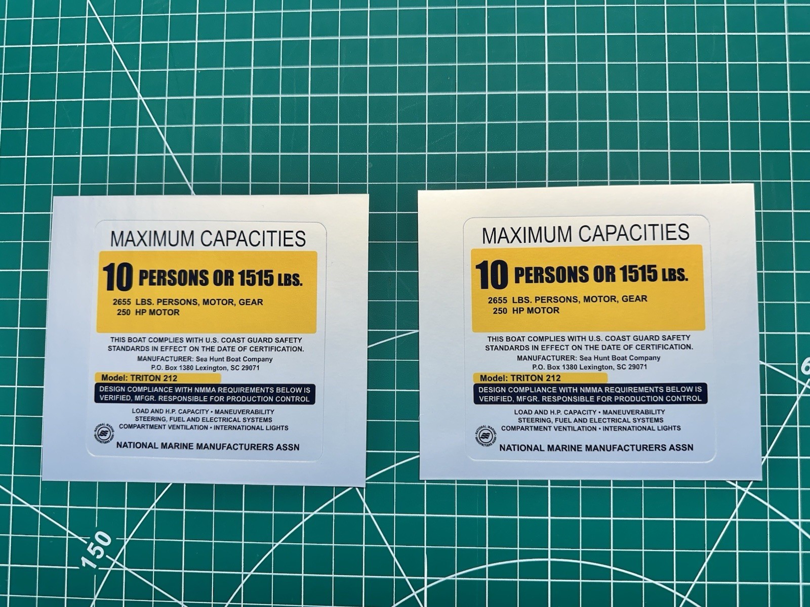 Custom Boat Capacity Sticker – Special Order