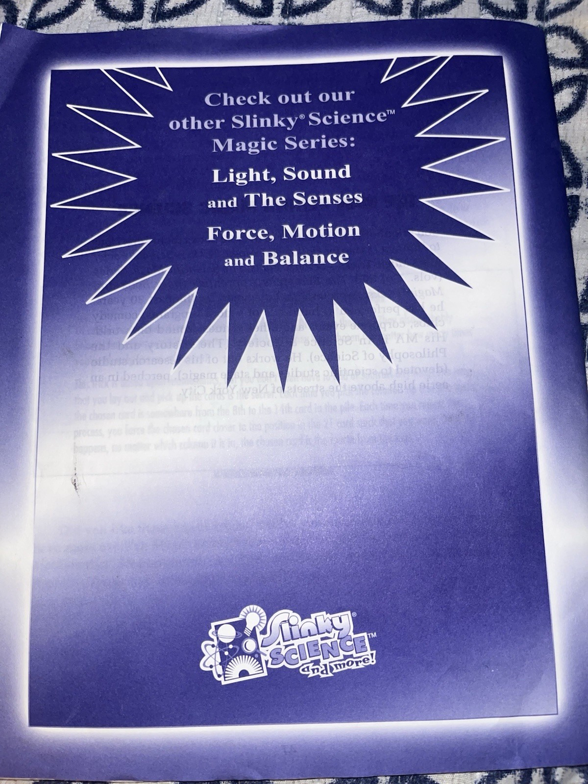Slinky Science Magic tricks Manual Only For The Magic Kit