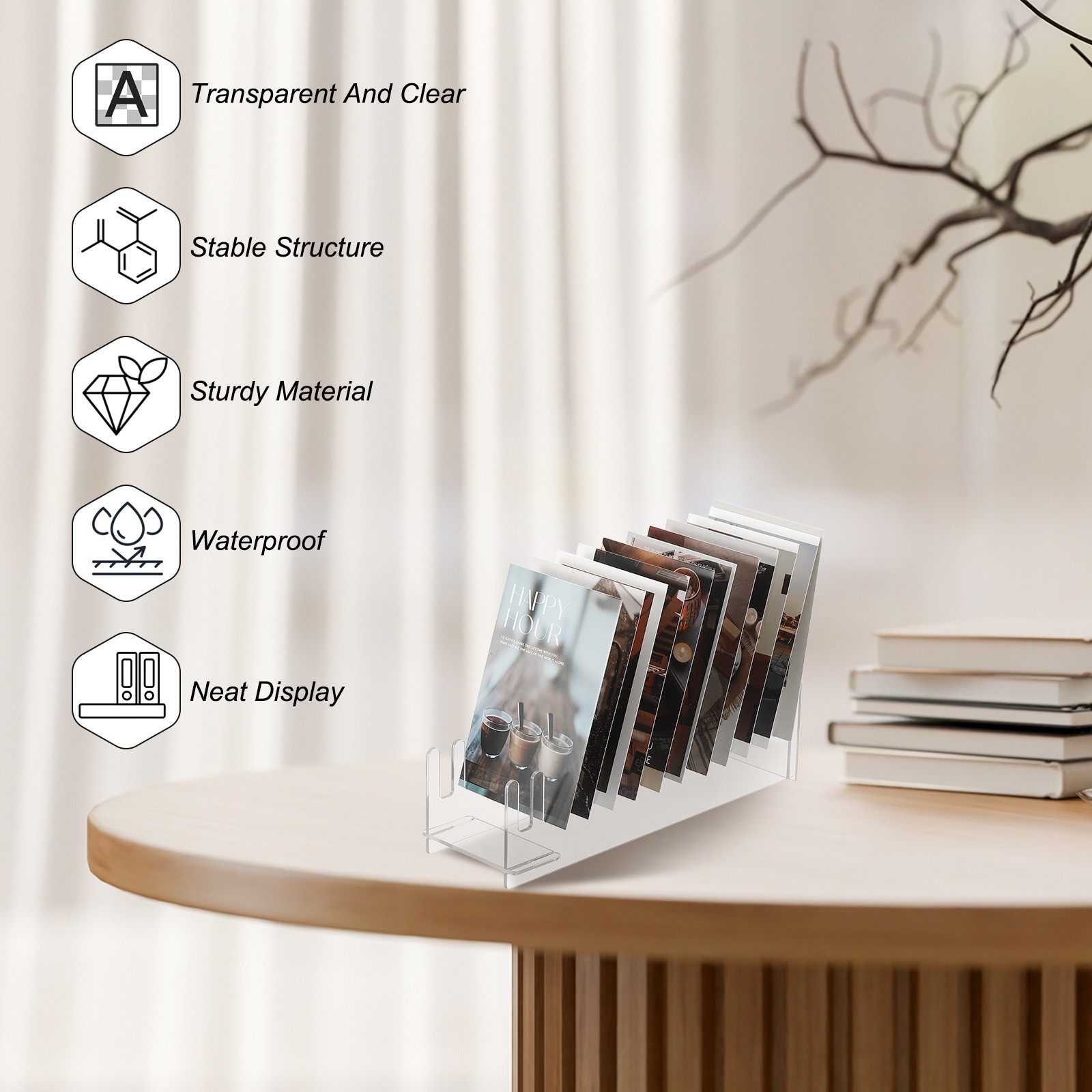 12-Tier 1Pack Clear Greeting Card Display Stand, Clear
