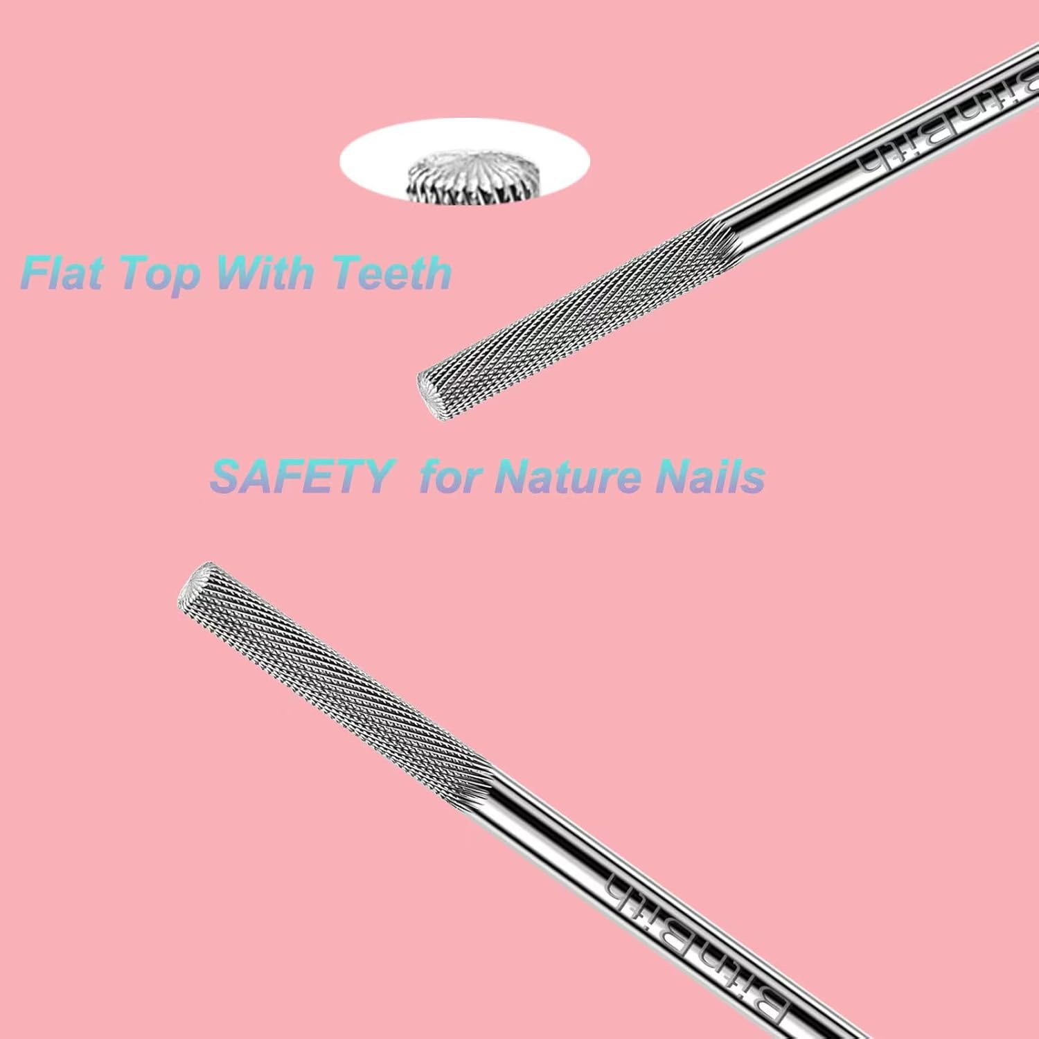Nail Drill Bit Professional Safety Carbide Nature Nail Buffer Drill Bit 3/32”...