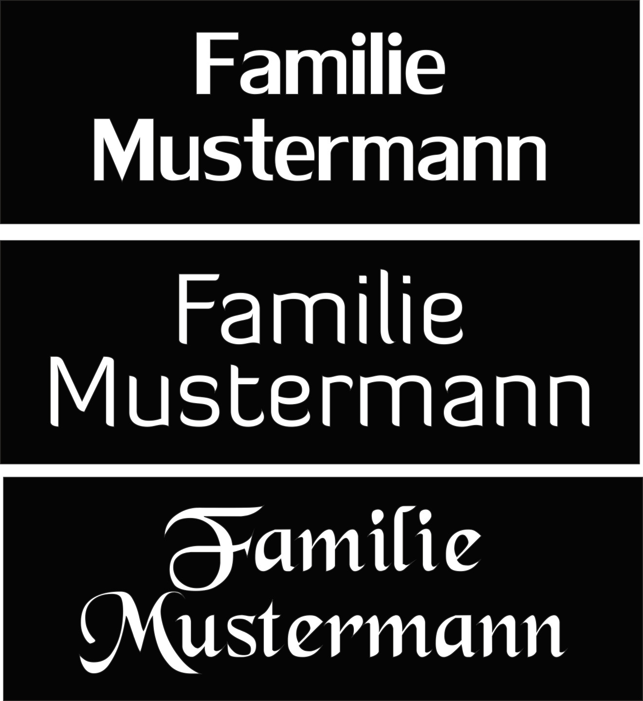 Nameplate Door Sign Acrylic Glass Black 270 x 85 x 8 mm NEW