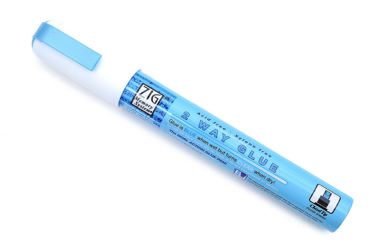MSB15P Zig Memory System 2-Way Glue Pen, Dual Action, Chisel Tip, Pack of 1 Pen