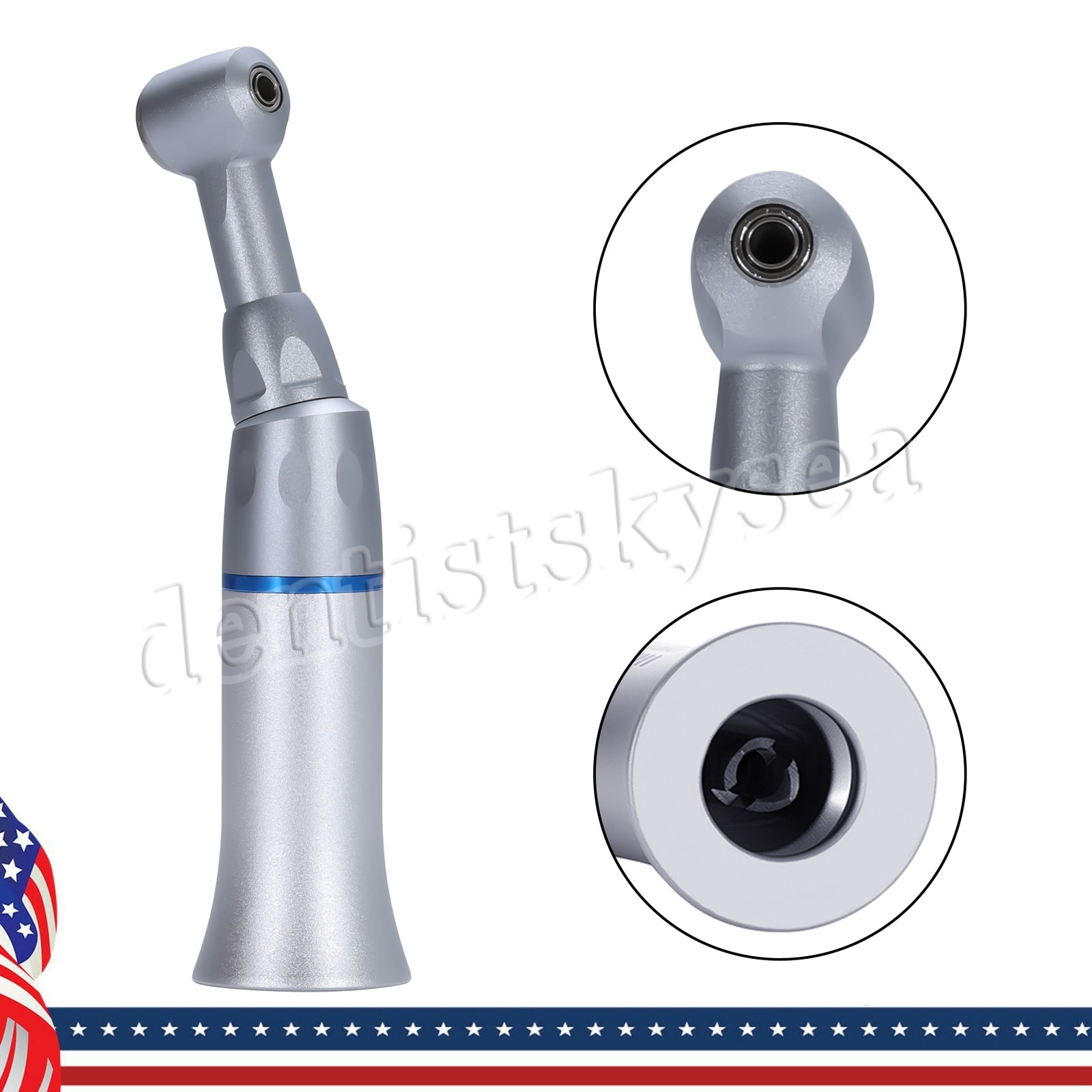 3Pcs Dental 1:1 Low Slow Speed Push Button Contra Angle Handpiece E-type AS