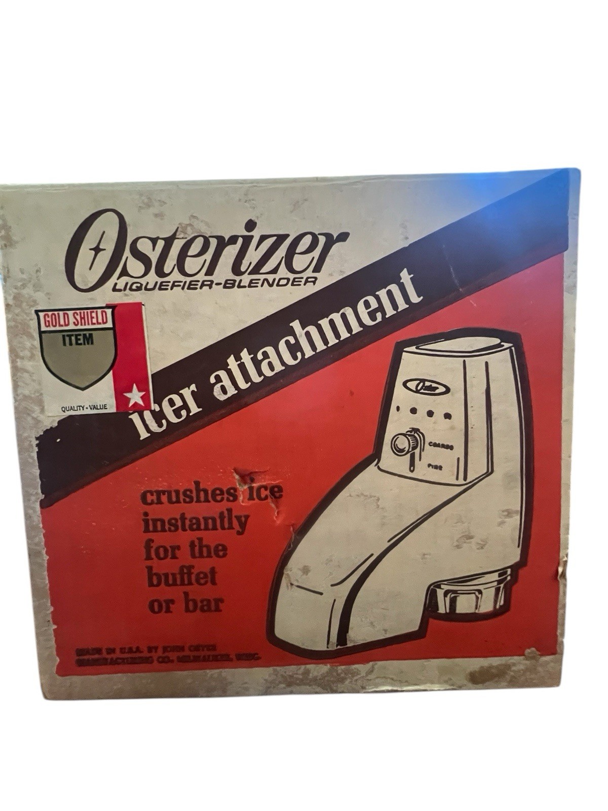 vtg 71  Atomic Osterizer Icer Ice Attachment w/ Box Avocado Model 435