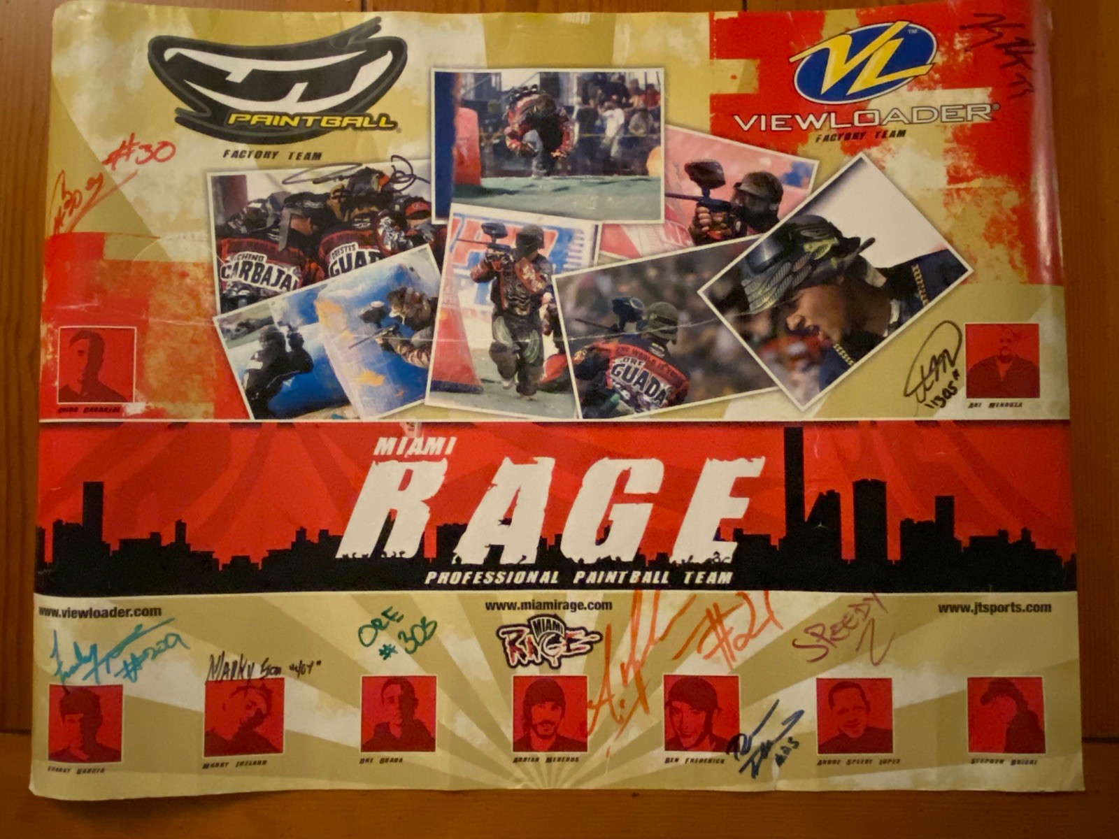 2007 NPPL  Miami Rage Signed Poster JT Paintball