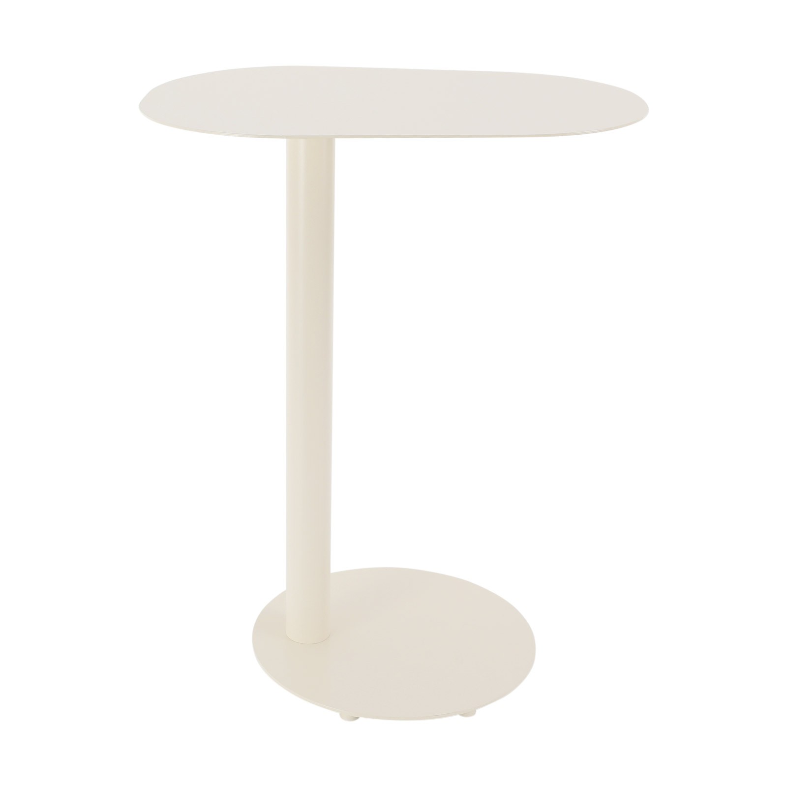 Cream White C-Shaped Side Table, Iron End Table, Couch Side Table 63x35x50CM
