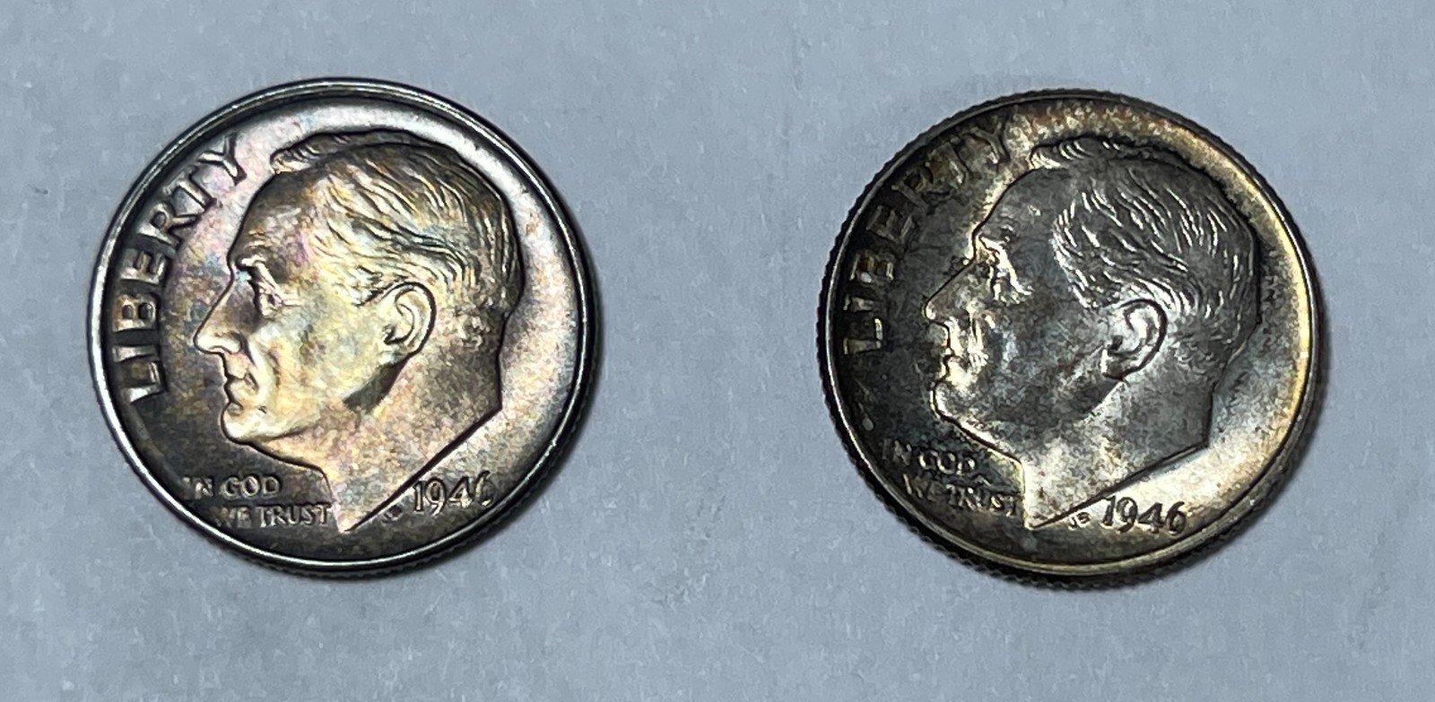 1946-P&S Roosevelt 10C (#21804) Nice CH BU Toned
