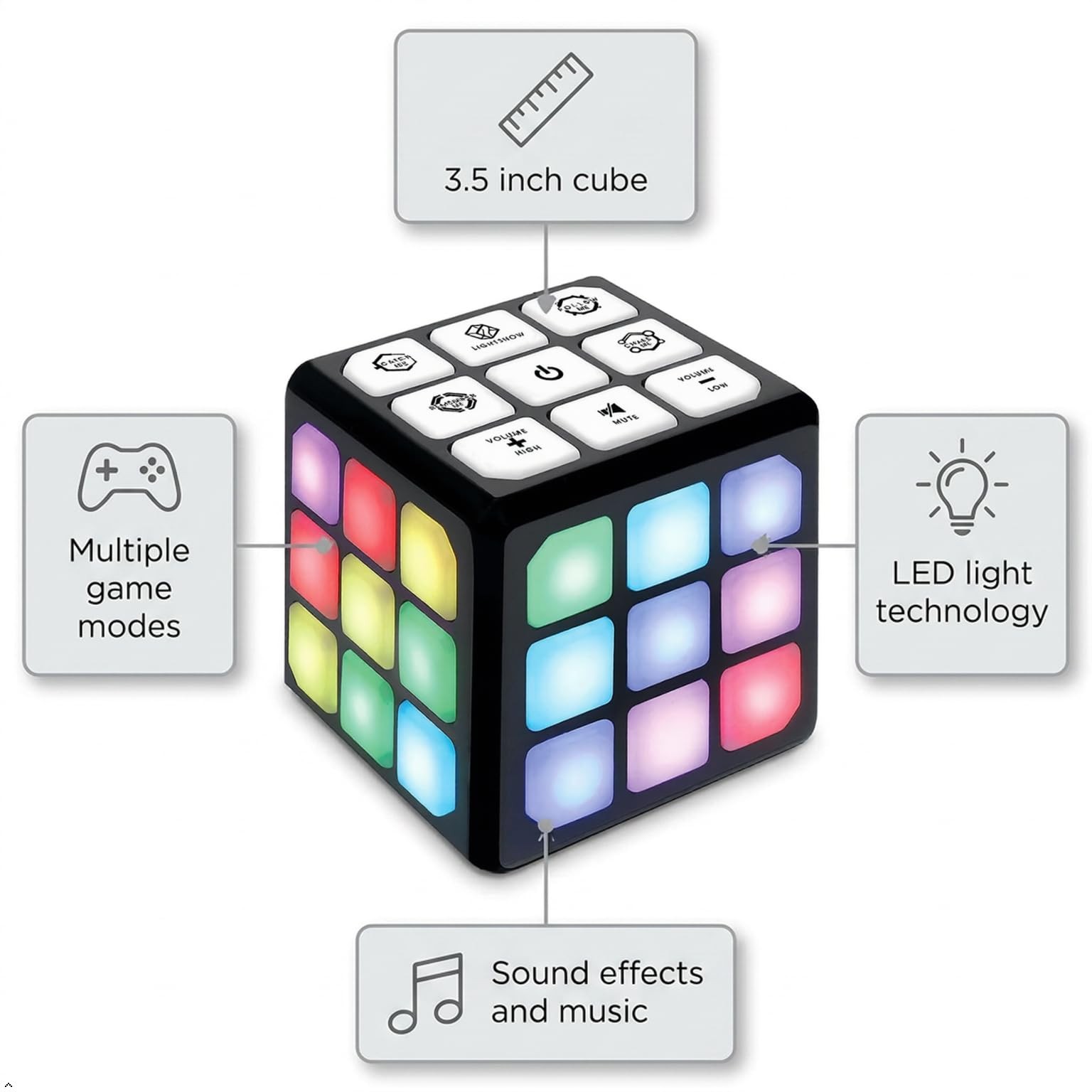 FLASHDASH Flashing Cube Electronic 2.75 x x inches, Multi-color
