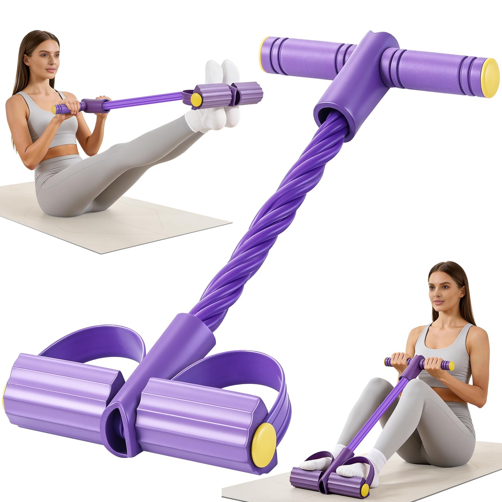 Upgraded Pedal Resistance Band with Handle, Soft Durable Fashion Puller Exerc...