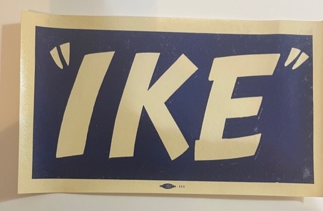 "IKE" Eisenhower window decal from the 1952 campaign FREE SHIPPING