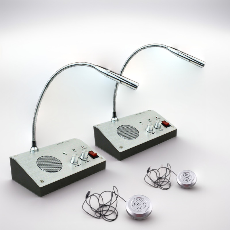 2 x Window Speaker Intercom System for Bank Counter Medical Center