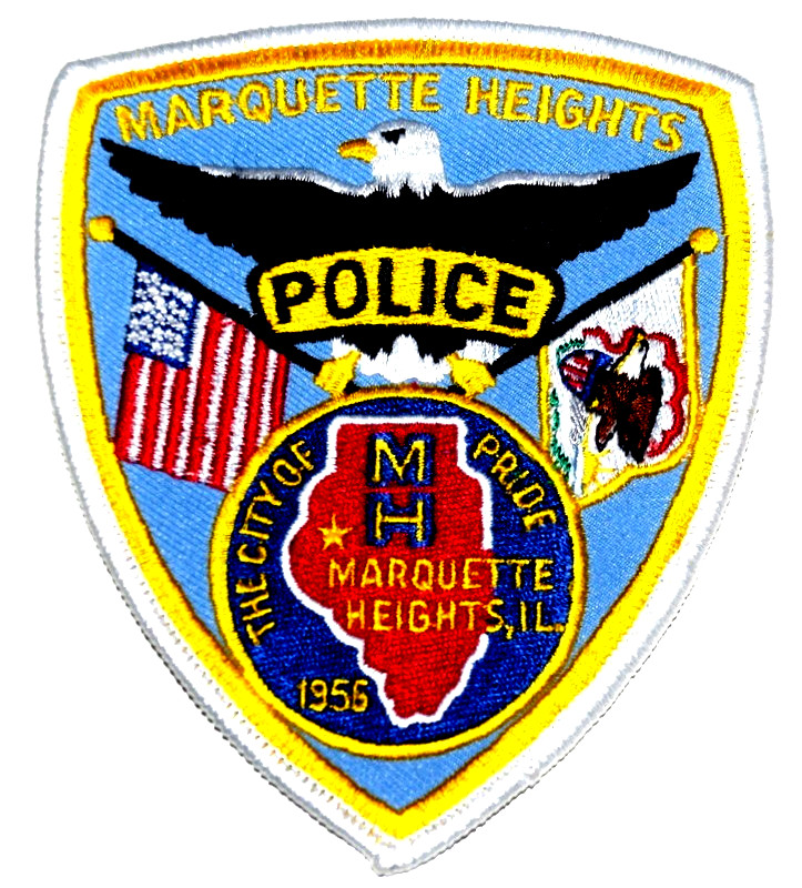 MARQUETTE HEIGHTS – POLICE - ILLINOIS IL Sheriff Police Patch STATE FLAG US FLAG
