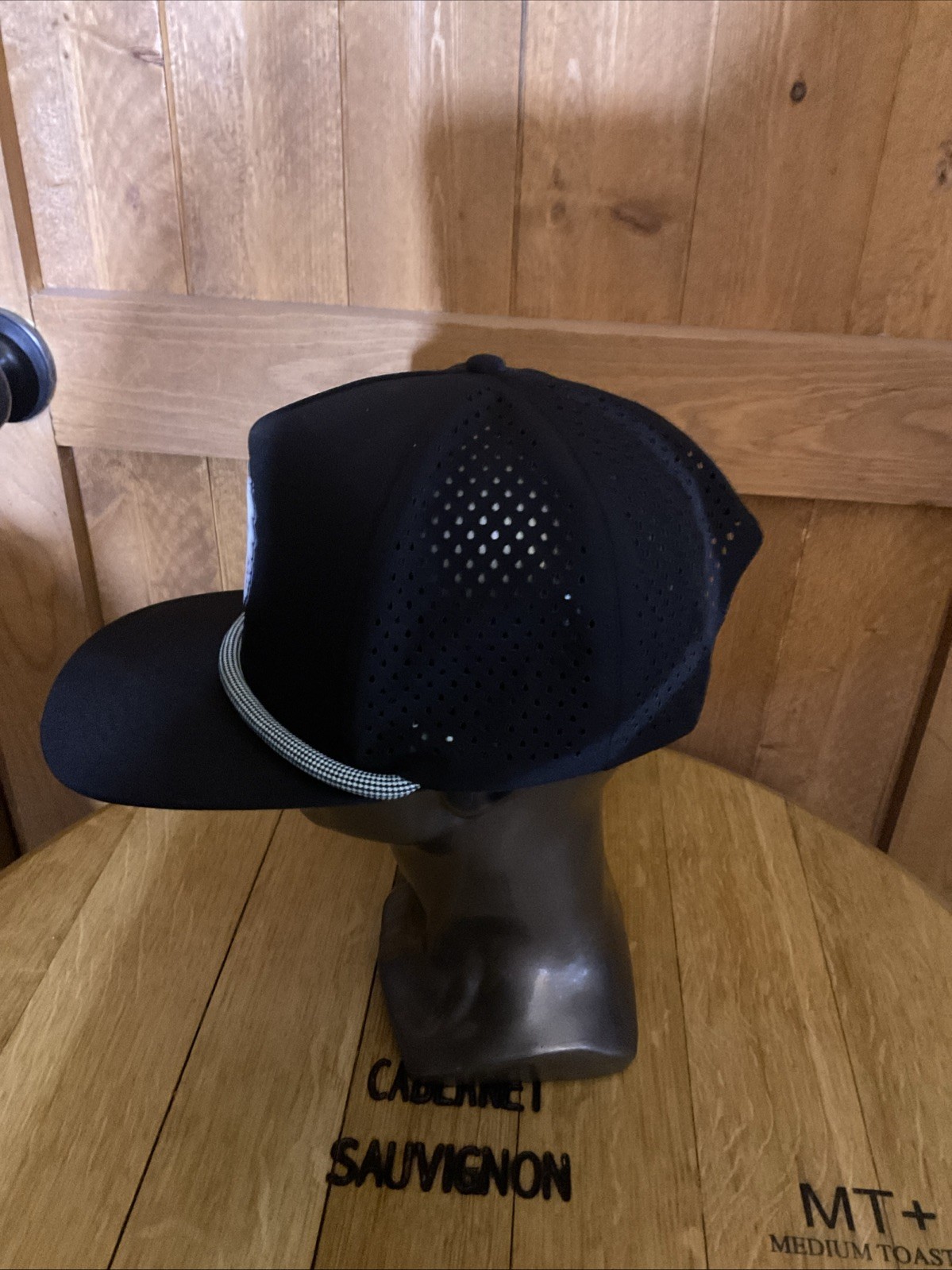 Black Snowman Golf Snapback Performance Hat Cap