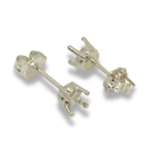 Square Side-Set Pre-notched Earring Mountings