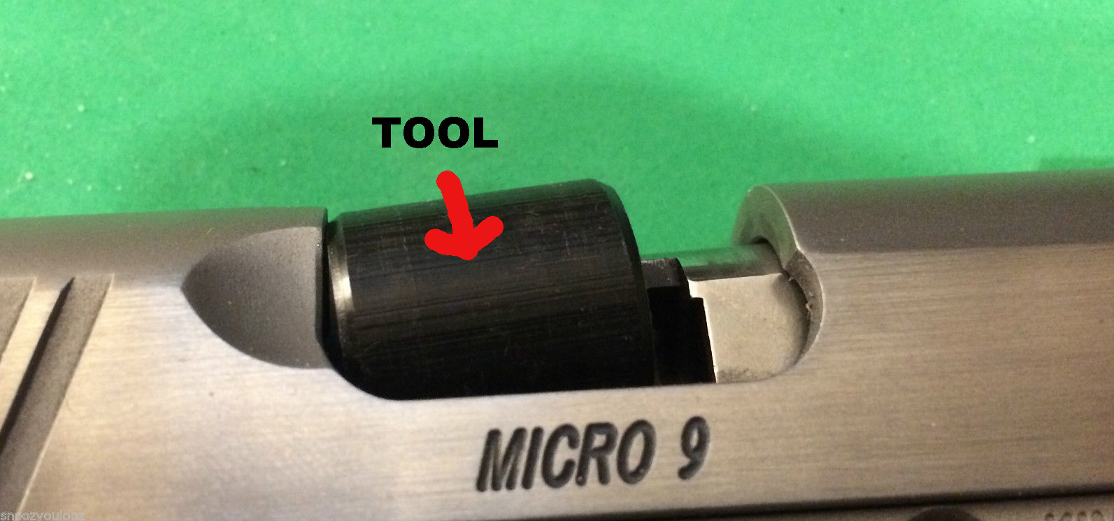 Slide release takedown alignment tool for Kimber micro 9 Pistol..9m