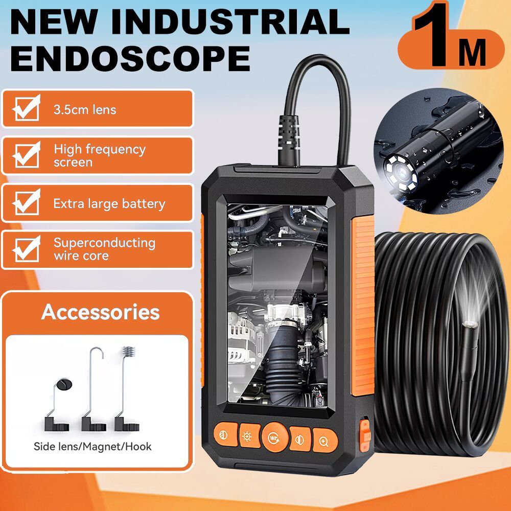 1 Meter Endoscope with 4.3" Screen, IP67, 1080P Inspection Camera, US Compliant