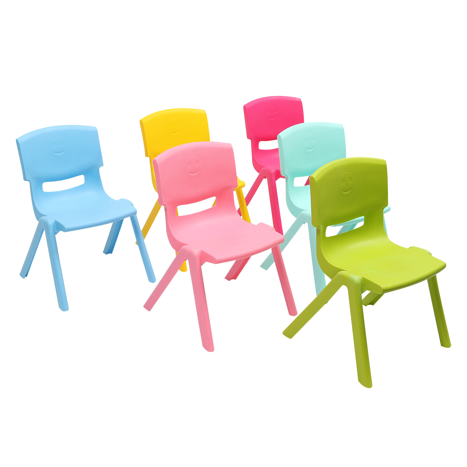 6PCS Kids Stackable Chairs, 11in Height, 220lb Capacity, for Classroom Daycare
