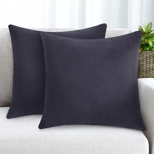 2 Pack Throw Pillow Covers 18x18 Inch Modern 18" x 18" (Pack of 2) Dark Gray