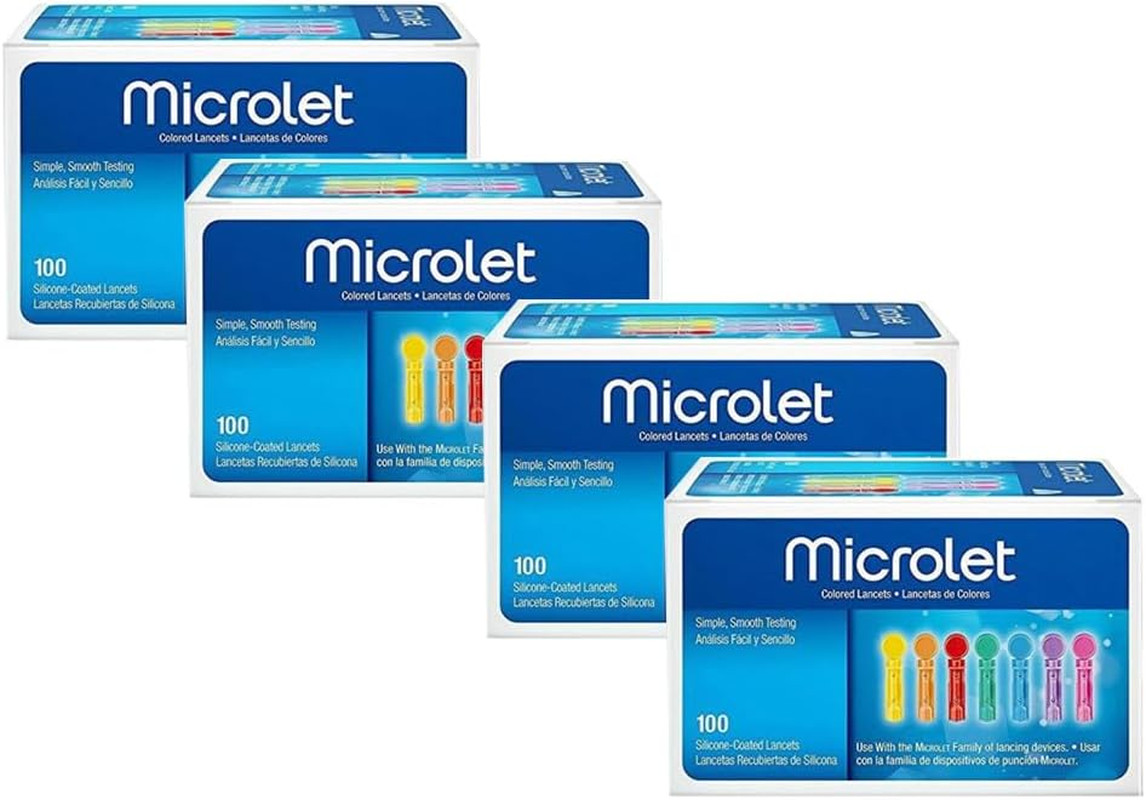 Colored Lancets 100 Each (Pack of 4)