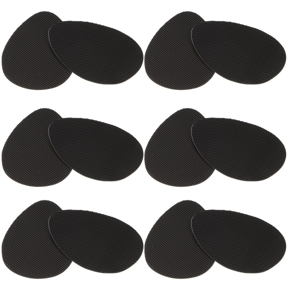 6 Pairs non- shoe Sole Anti-slip Pads Self-Adhesive Rubber Black Shoe Grips for
